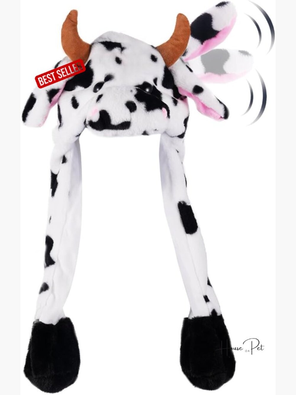 Funny Plush Animal Hat with Jumping Ears Costume Accessory